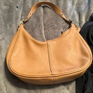 Dark tan coach purse